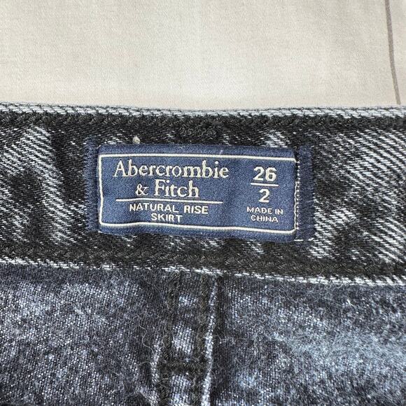 Abercrombie & Fitch Skirt Womens 26 Black Acid Wash Natural Rise Button Mini - Picture 3 of 8